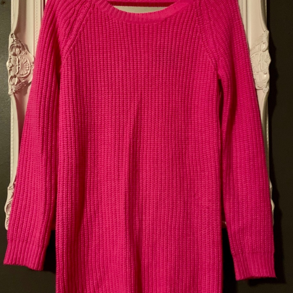 Hot pink tunic sweater